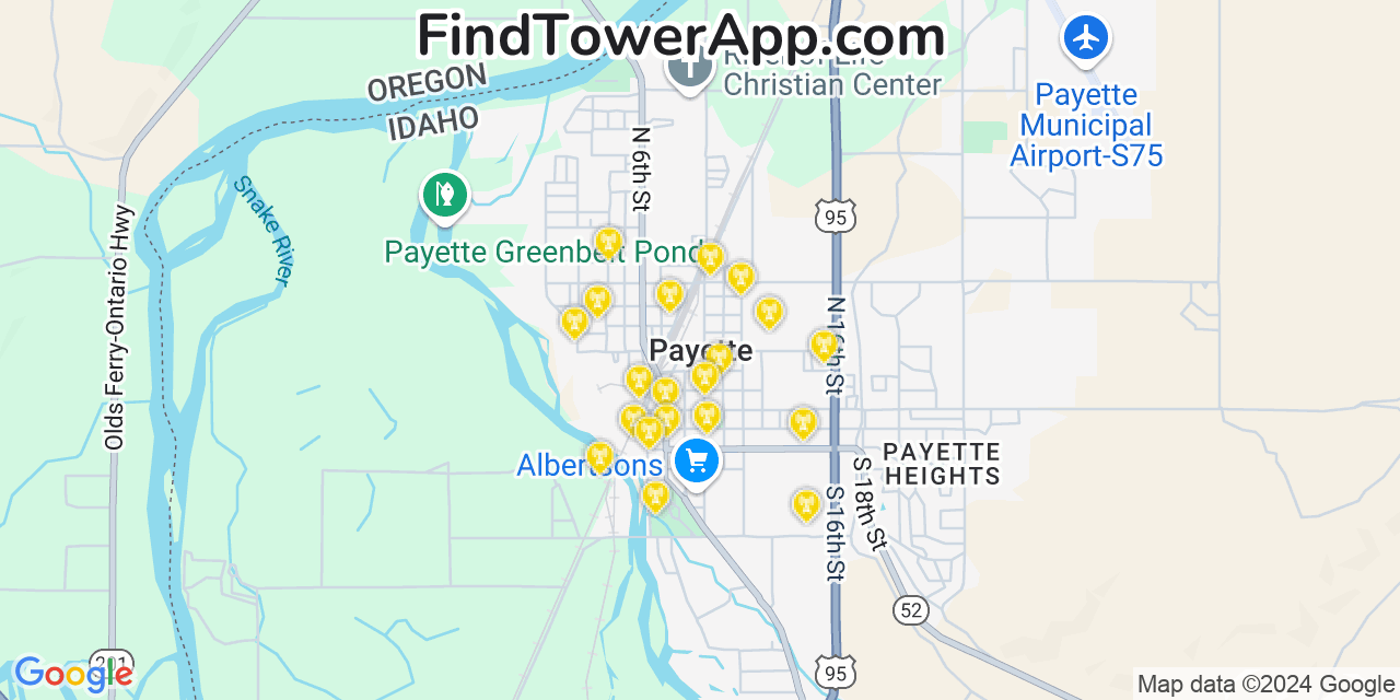 Payette Idaho Cell Tower Coverage Map