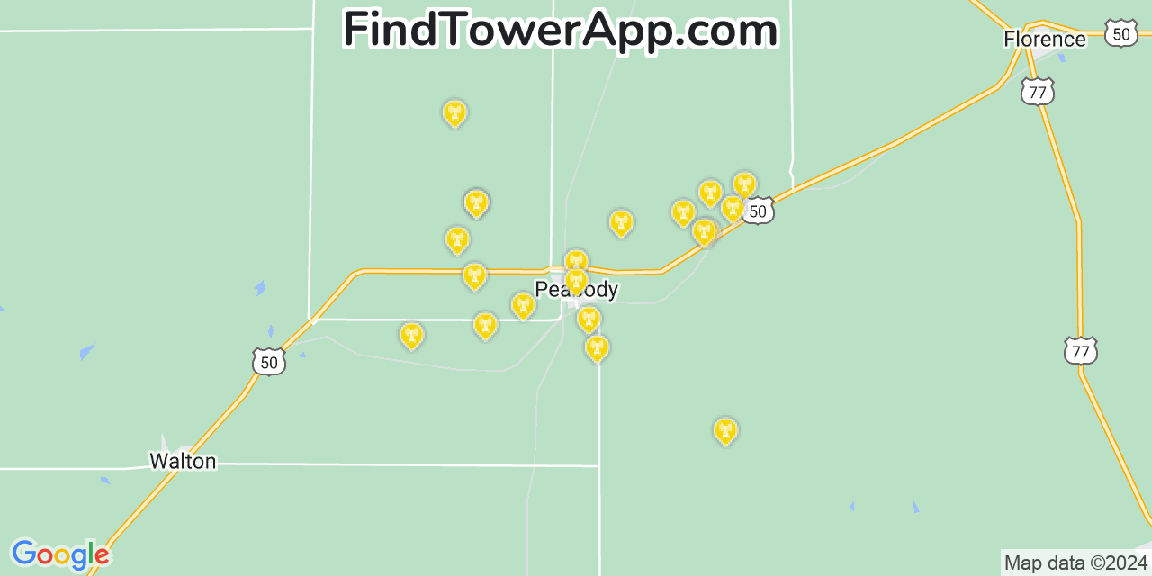 T-Mobile 4G/5G cell tower coverage map Peabody, Kansas