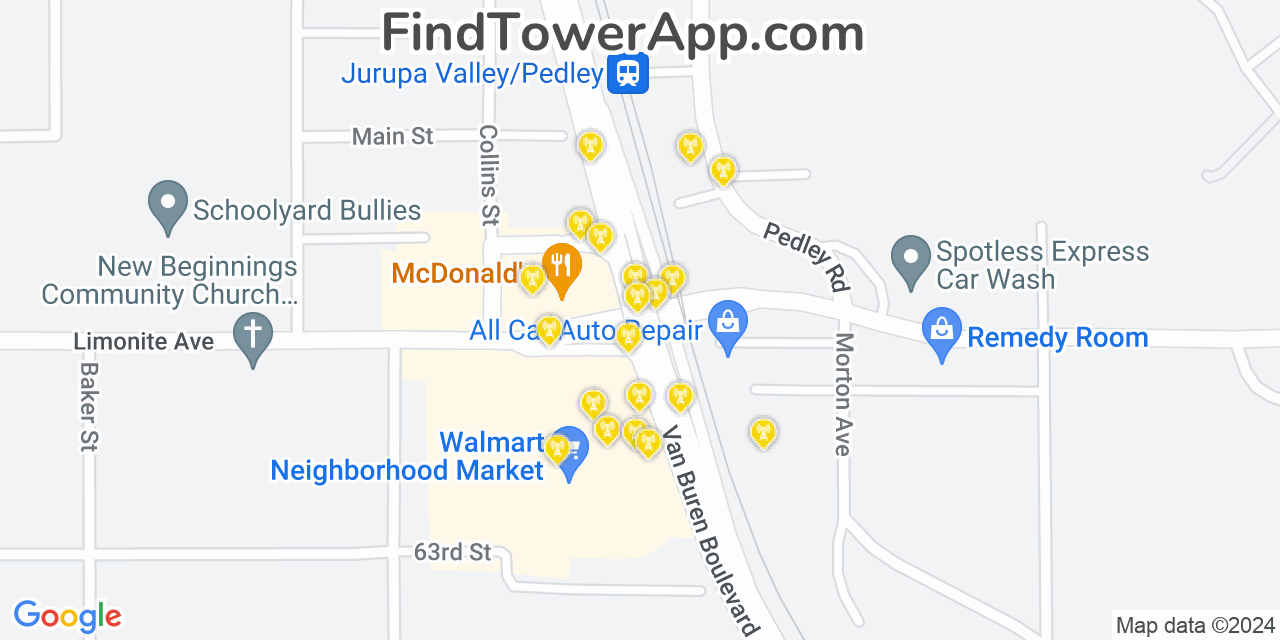 T-Mobile 4G/5G cell tower coverage map Pedley, California