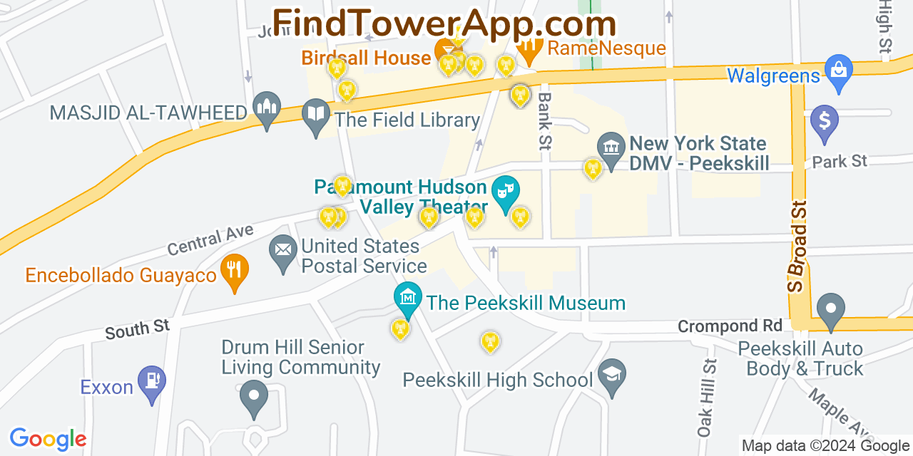 T-Mobile 4G/5G cell tower coverage map Peekskill, New York