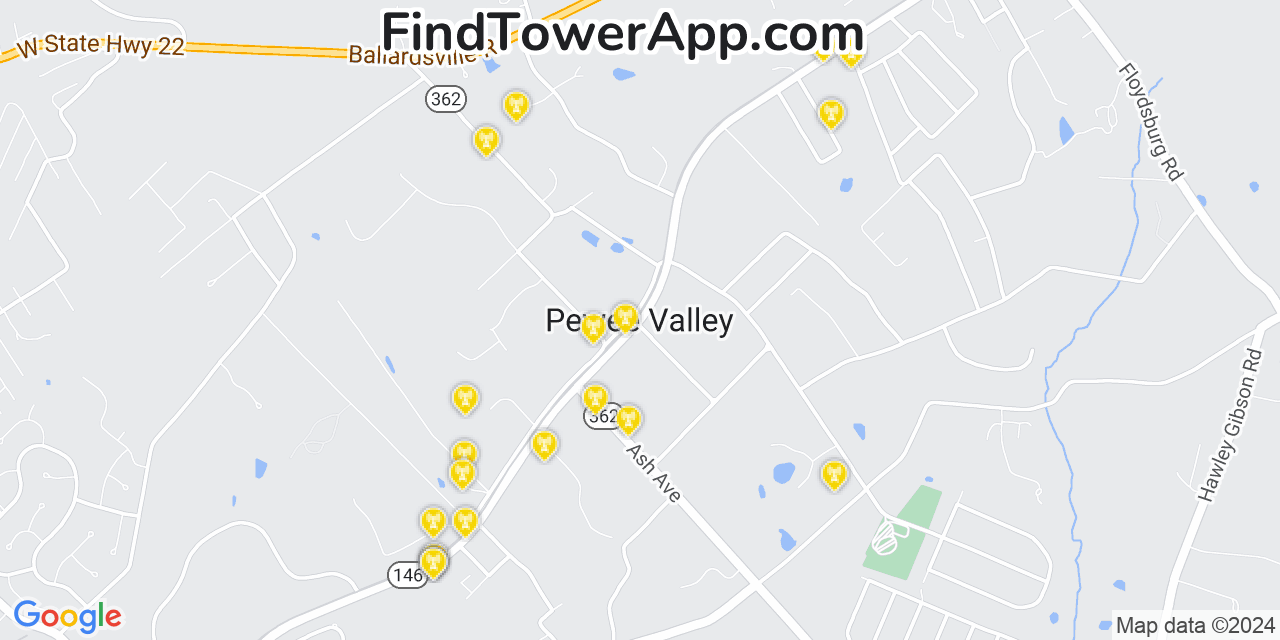 AT&T 4G/5G cell tower coverage map Pewee Valley, Kentucky