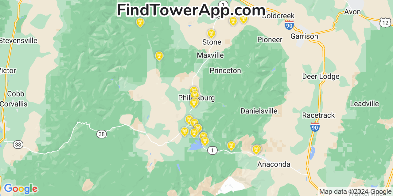 T-Mobile 4G/5G cell tower coverage map Philipsburg, Montana