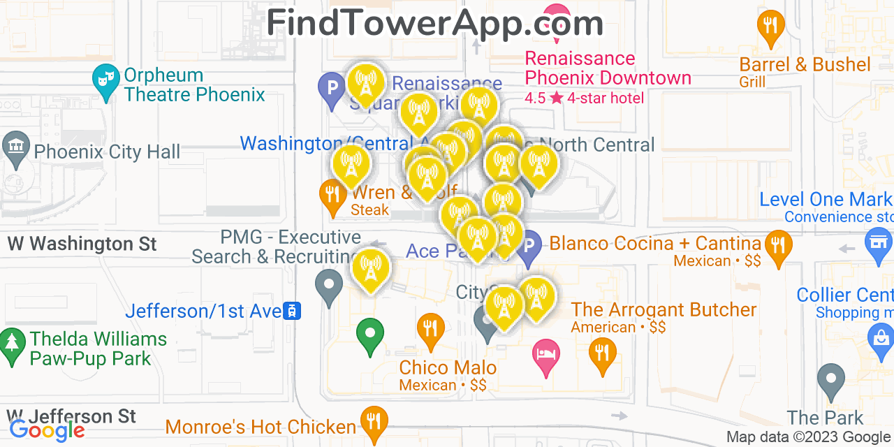 Phoenix Arizona Cell Tower Coverage Map