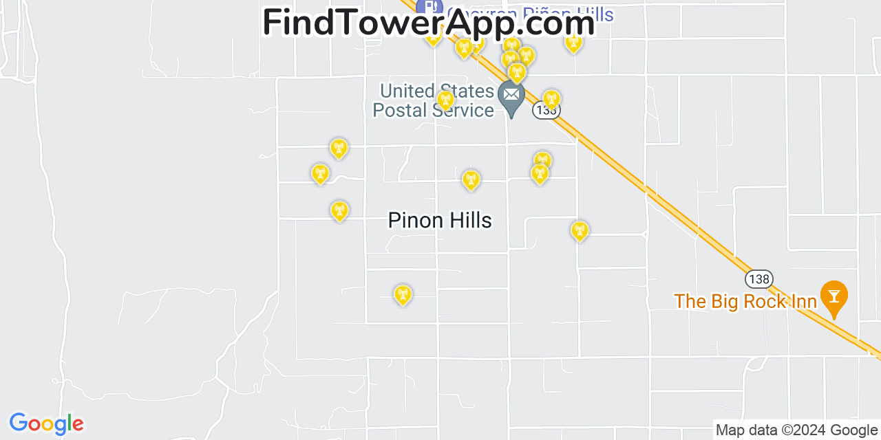 T-Mobile 4G/5G cell tower coverage map Piñon Hills, California