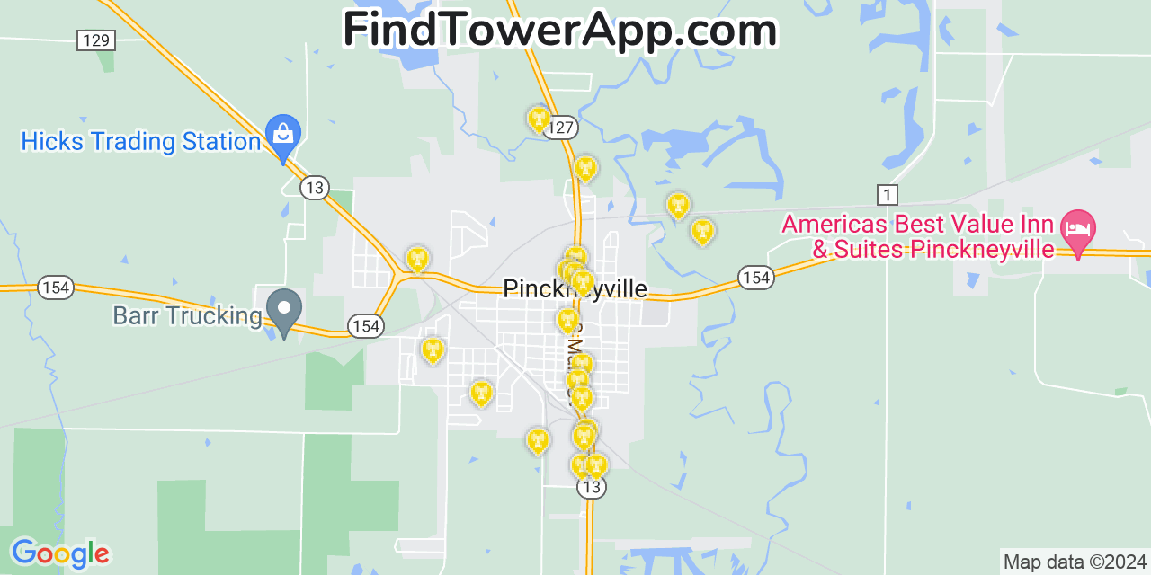 T-Mobile 4G/5G cell tower coverage map Pinckneyville, Illinois