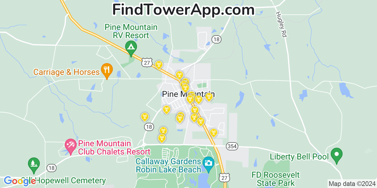 T-Mobile 4G/5G cell tower coverage map Pine Mountain, Georgia