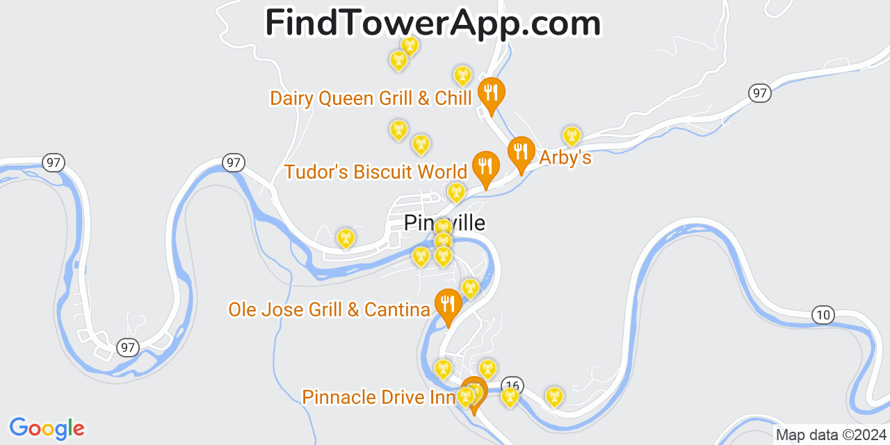 Verizon 4G/5G cell tower coverage map Pineville, West Virginia