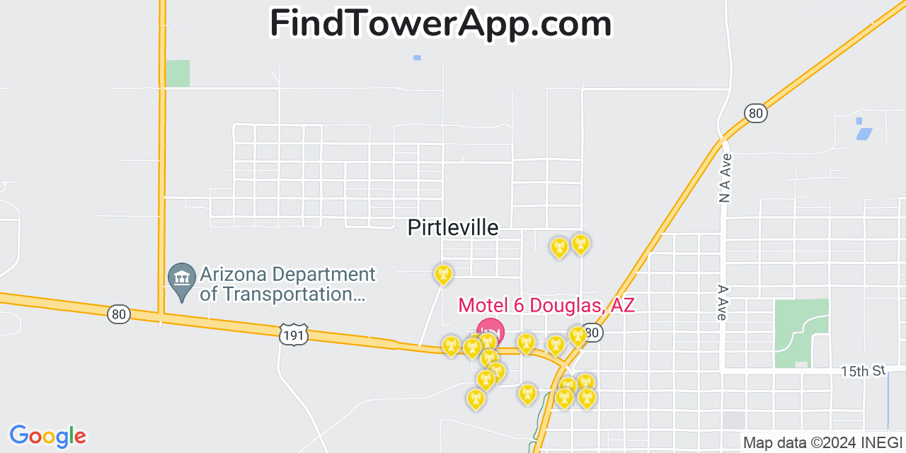 T-Mobile 4G/5G cell tower coverage map Pirtleville, Arizona