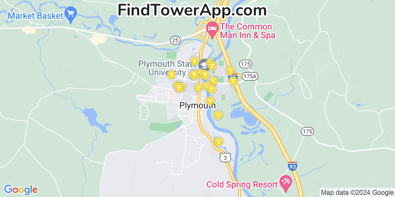 T-Mobile 4G/5G cell tower coverage map Plymouth, New Hampshire