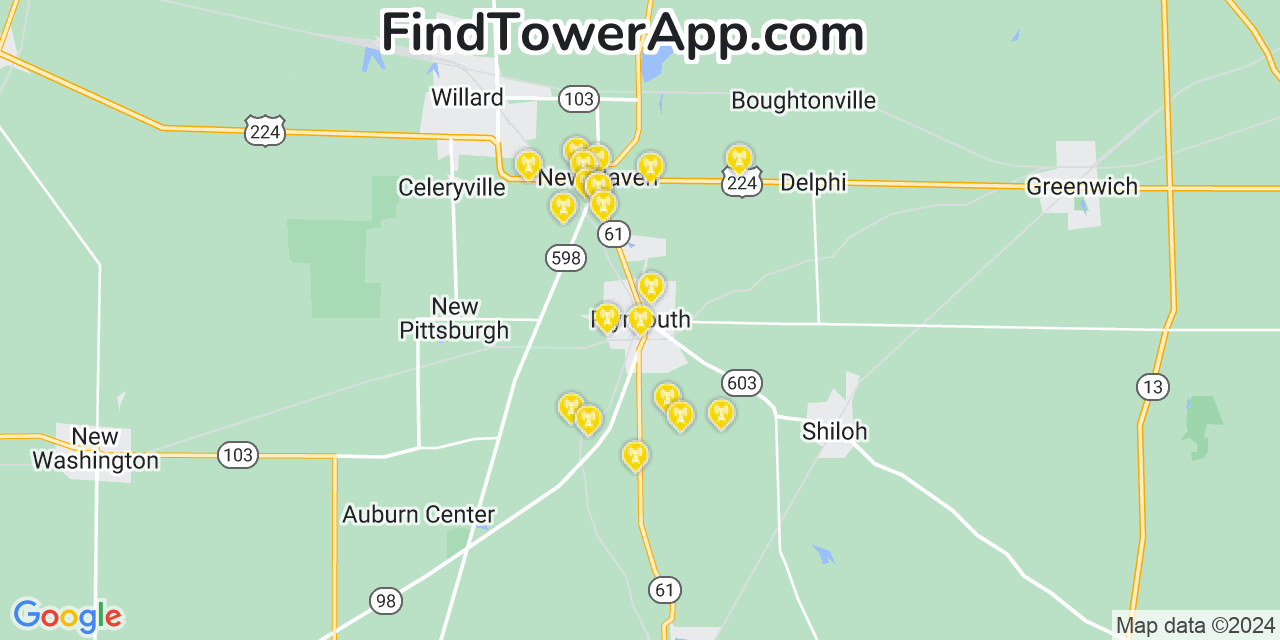 T-Mobile 4G/5G cell tower coverage map Plymouth, Ohio