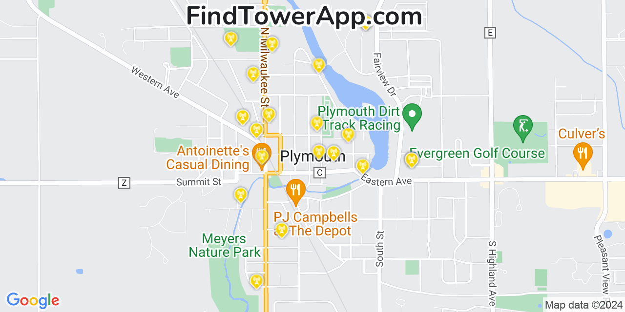 T-Mobile 4G/5G cell tower coverage map Plymouth, Wisconsin