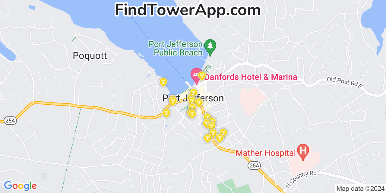 T-Mobile 4G/5G cell tower coverage map Port Jefferson, New York