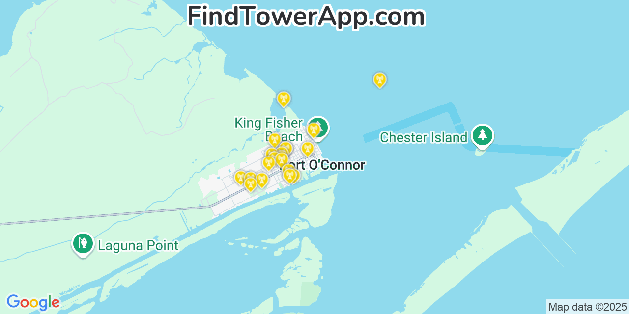 T-Mobile 4G/5G cell tower coverage map Port OConnor, Texas