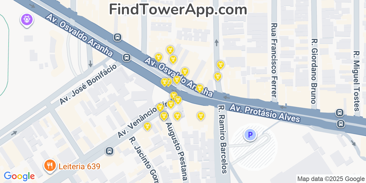 Porto-Alegre Cell Towers, Brazil - FindTower App Coverage Maps