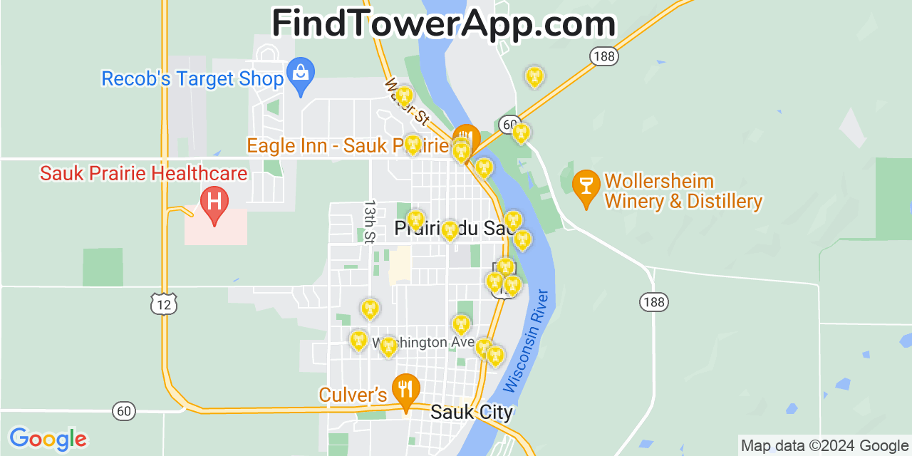 T-Mobile 4G/5G cell tower coverage map Prairie du Sac, Wisconsin