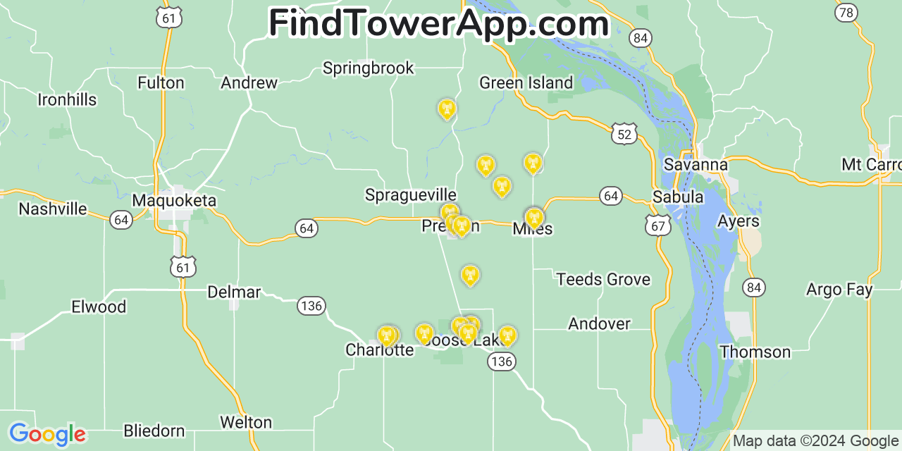 T-Mobile 4G/5G cell tower coverage map Preston, Iowa