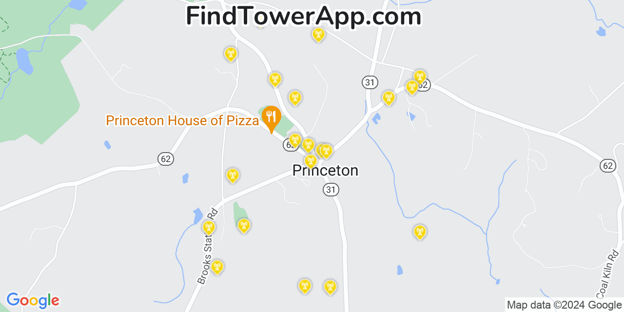 T-Mobile 4G/5G cell tower coverage map Princeton, Massachusetts