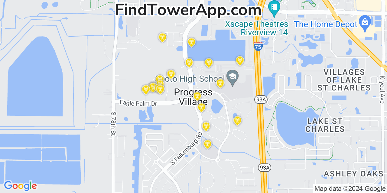 T-Mobile 4G/5G cell tower coverage map Progress Village, Florida