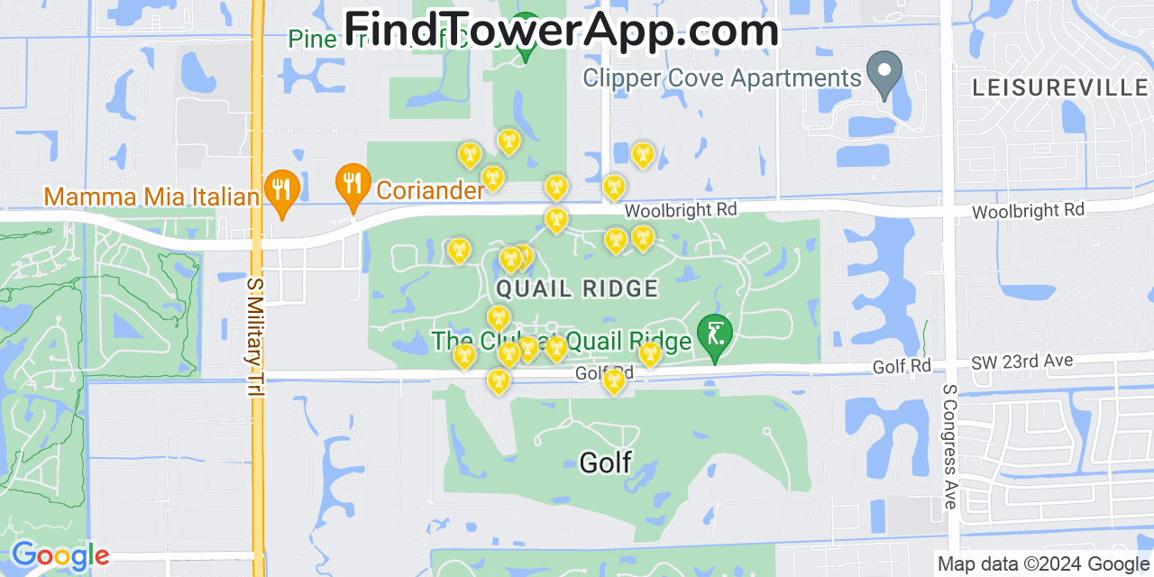 T-Mobile 4G/5G cell tower coverage map Quail Ridge, Florida