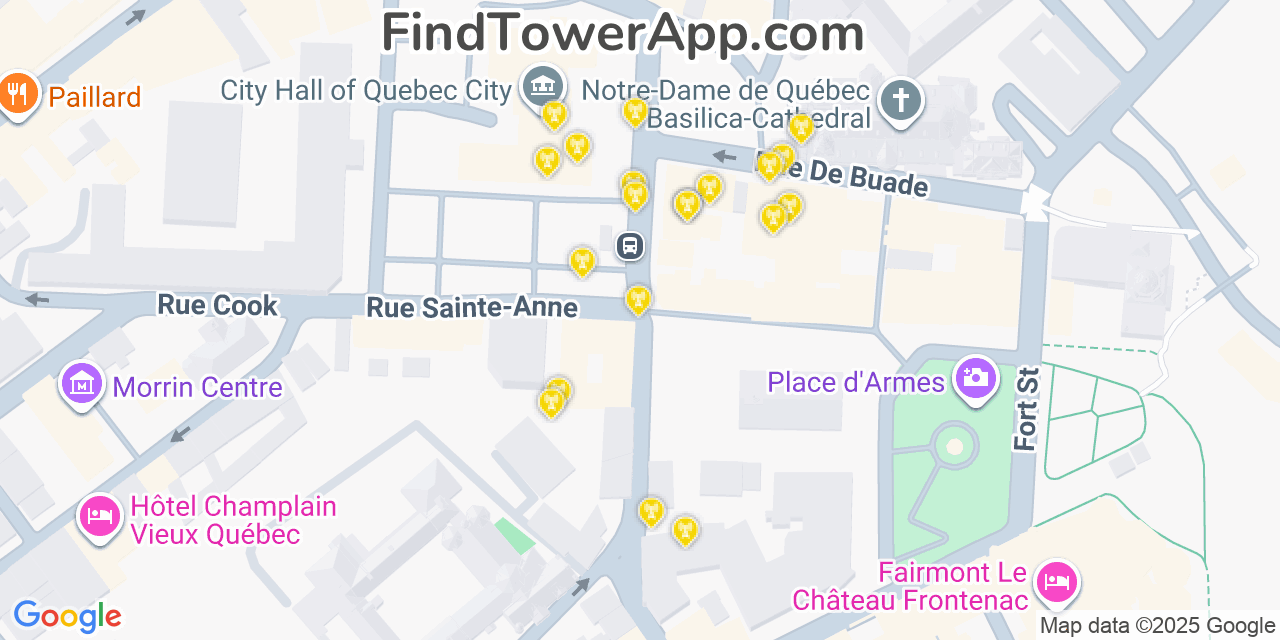 Quebec-City Cell Towers, Canada - FindTower App Coverage Maps