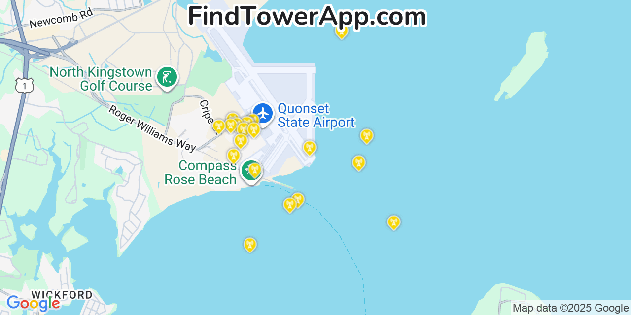 Quonset Point Verizon Cell Towers, Rhode Island - FindTower App