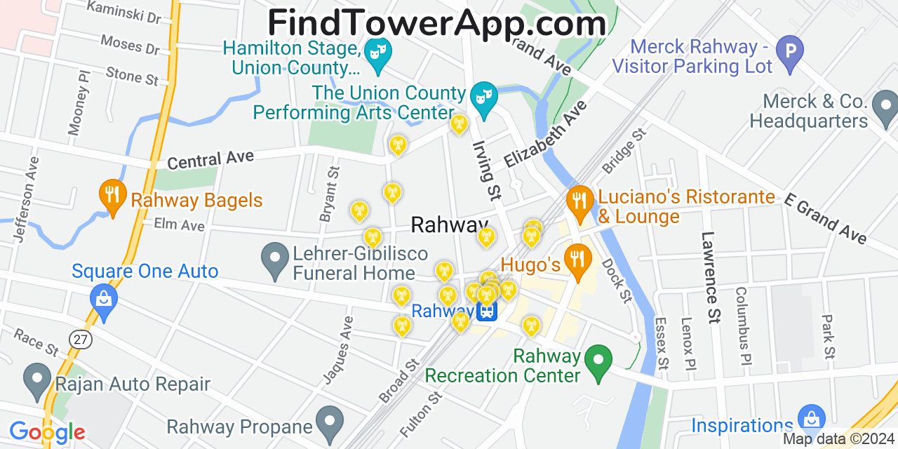 Verizon 4G/5G cell tower coverage map Rahway, New Jersey