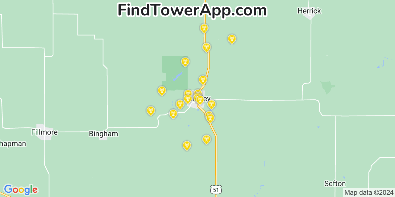 T-Mobile 4G/5G cell tower coverage map Ramsey, Illinois