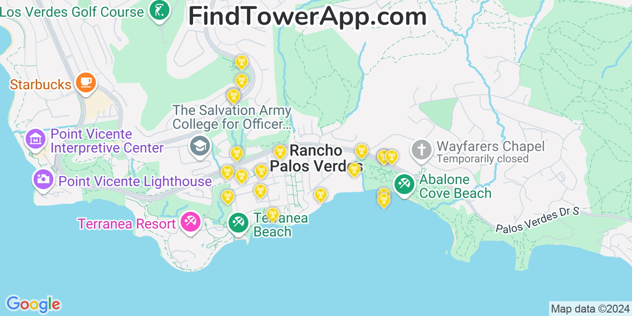 Rancho Palos Verdes California Cell Tower Coverage Map
