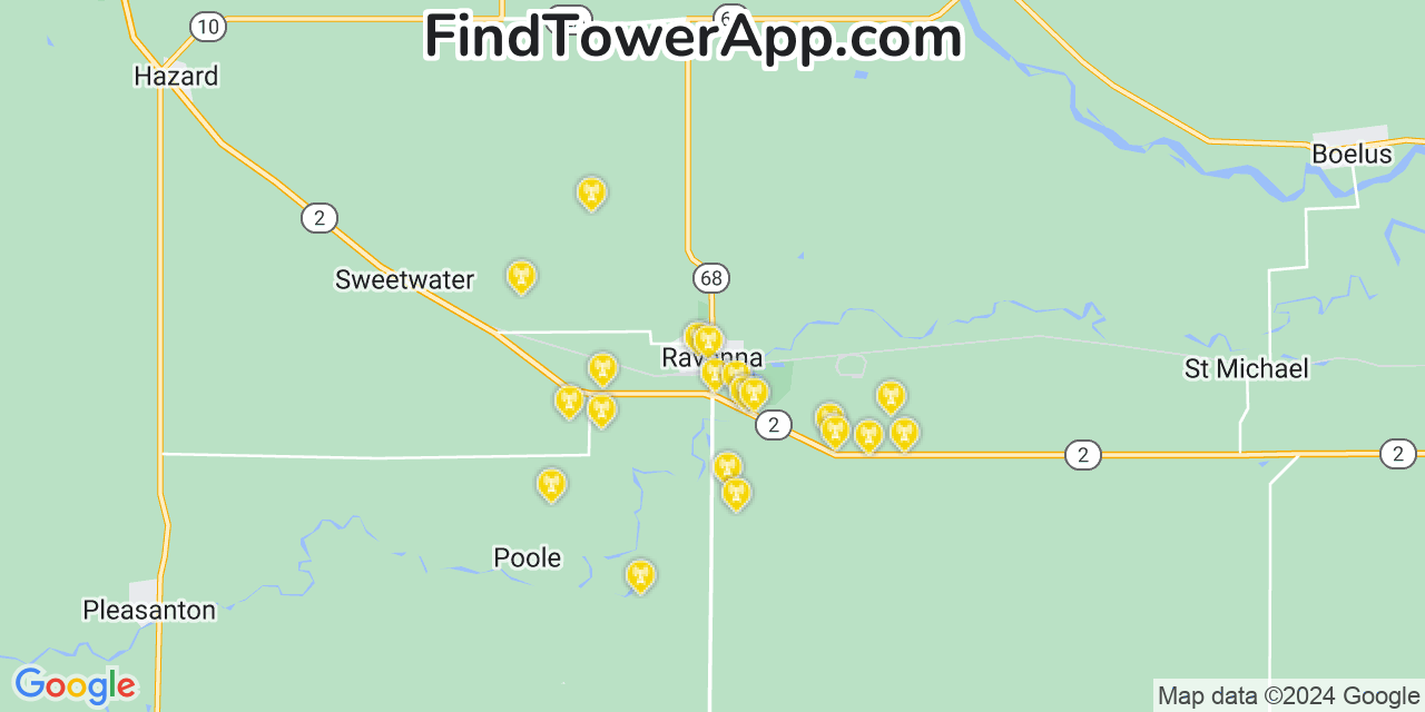 T-Mobile 4G/5G cell tower coverage map Ravenna, Nebraska