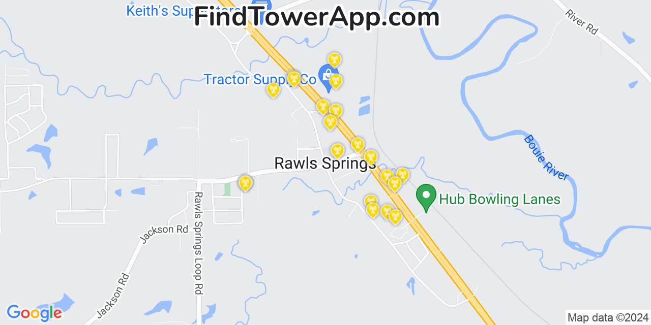 Verizon 4G/5G cell tower coverage map Rawls Springs, Mississippi