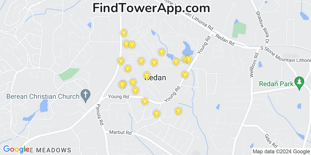 T-Mobile 4G/5G cell tower coverage map Redan, Georgia