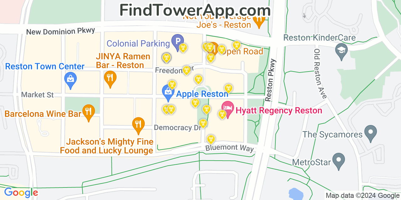 T-Mobile 4G/5G cell tower coverage map Reston, Virginia