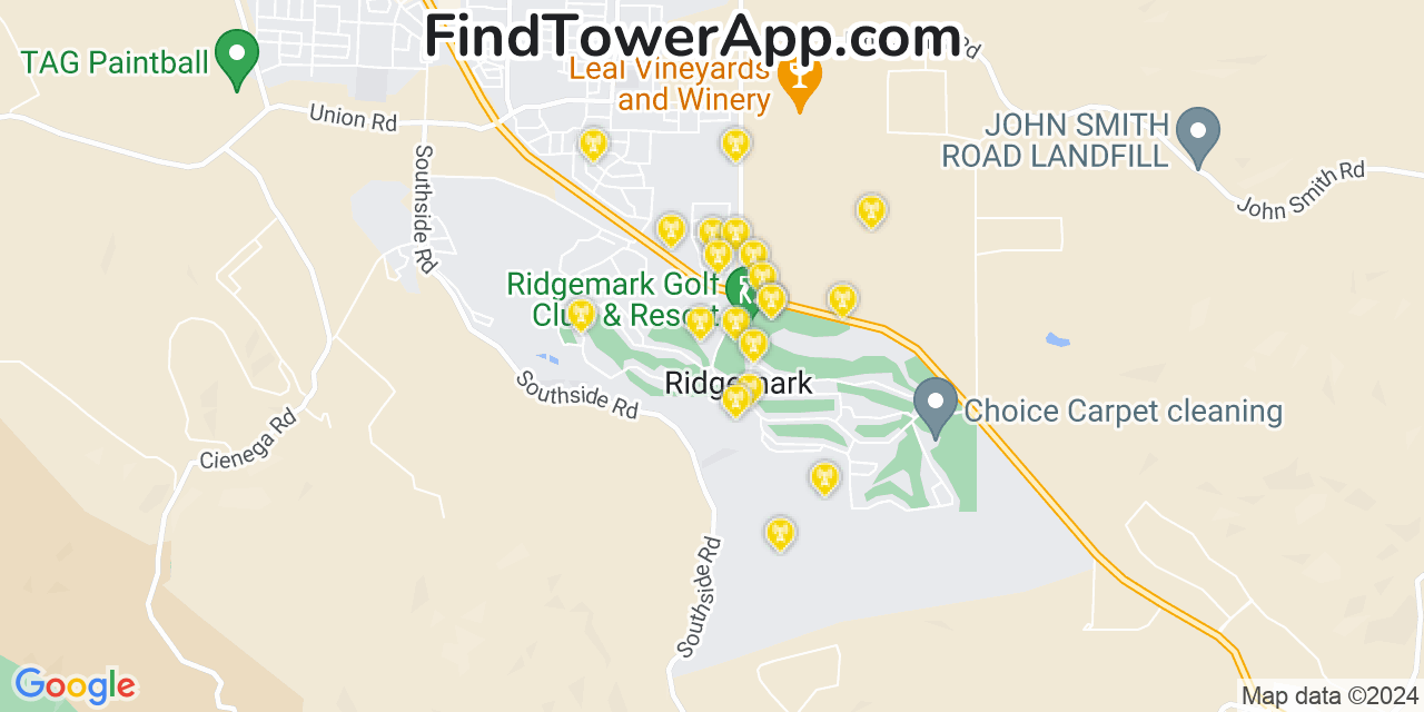 T-Mobile 4G/5G cell tower coverage map Ridgemark, California