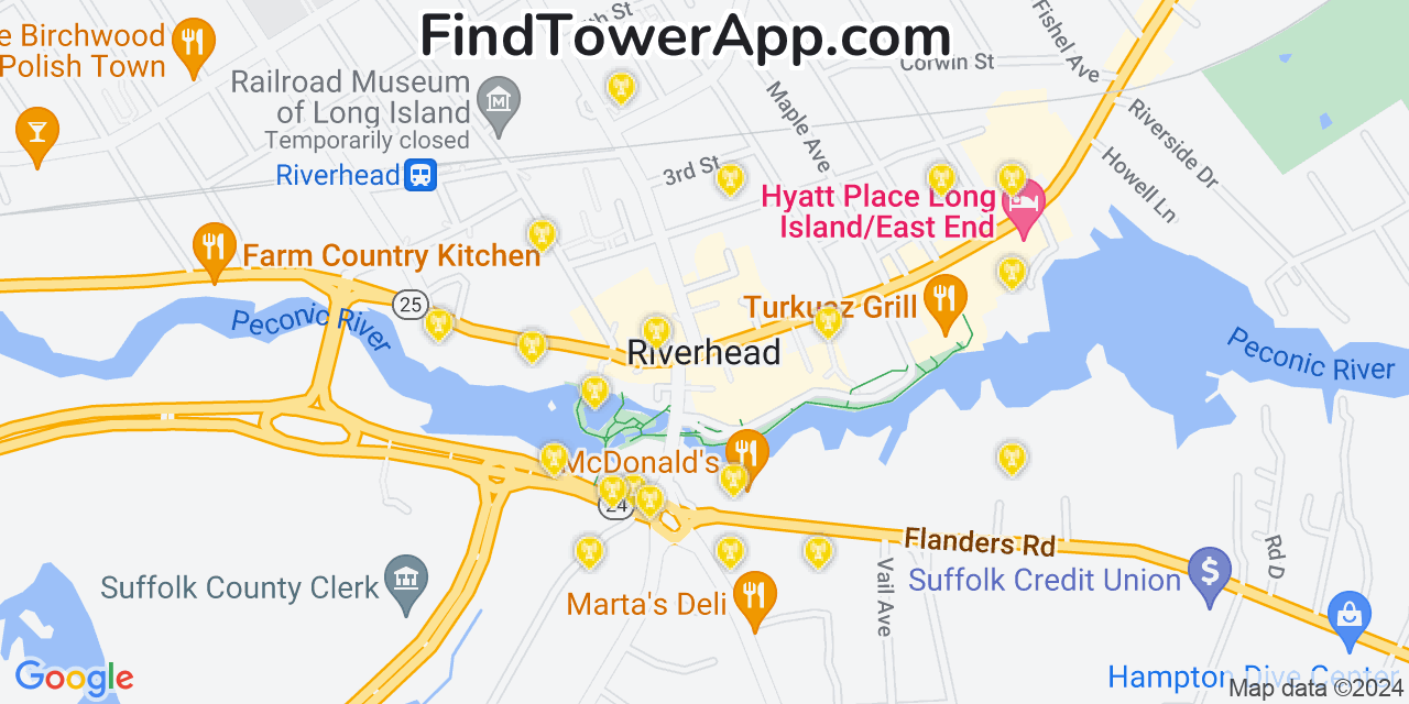 T-Mobile 4G/5G cell tower coverage map Riverhead, New York