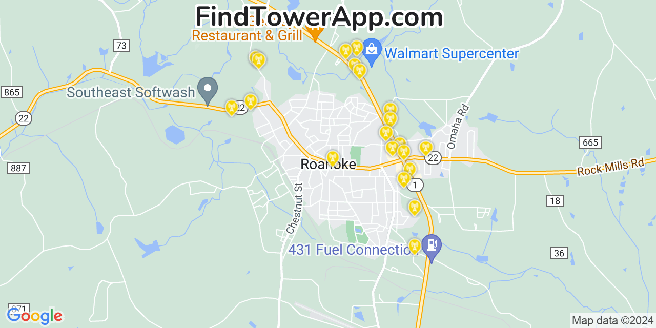 T-Mobile 4G/5G cell tower coverage map Roanoke, Alabama