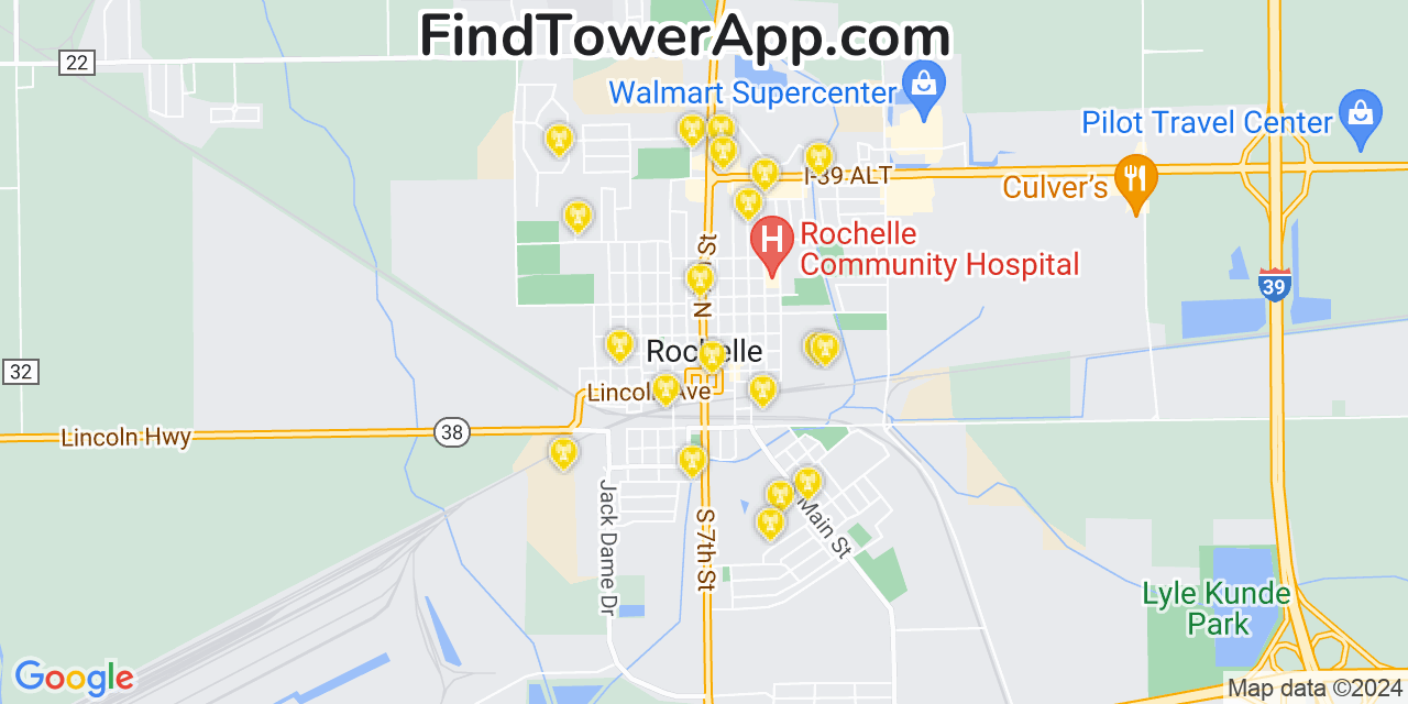 T-Mobile 4G/5G cell tower coverage map Rochelle, Illinois