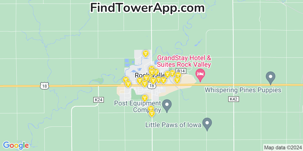 T-Mobile 4G/5G cell tower coverage map Rock Valley, Iowa