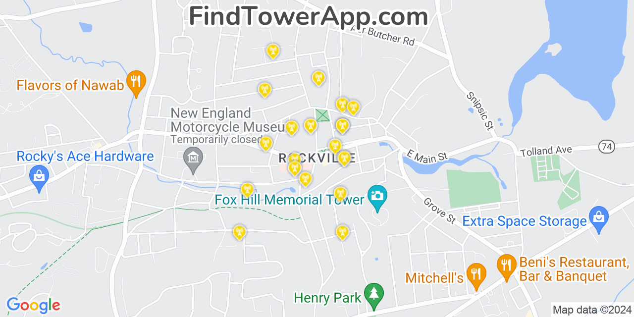 T-Mobile 4G/5G cell tower coverage map Rockville, Connecticut