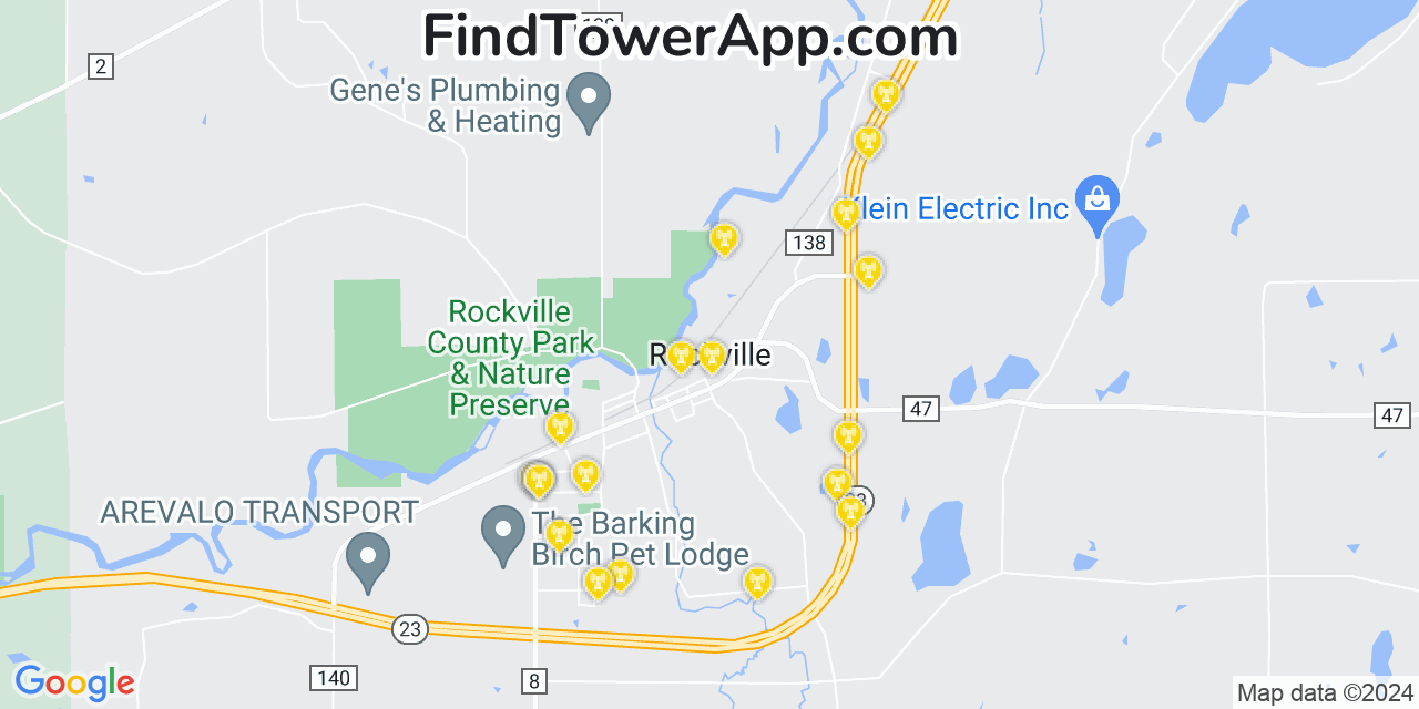 Verizon 4G/5G cell tower coverage map Rockville, Minnesota