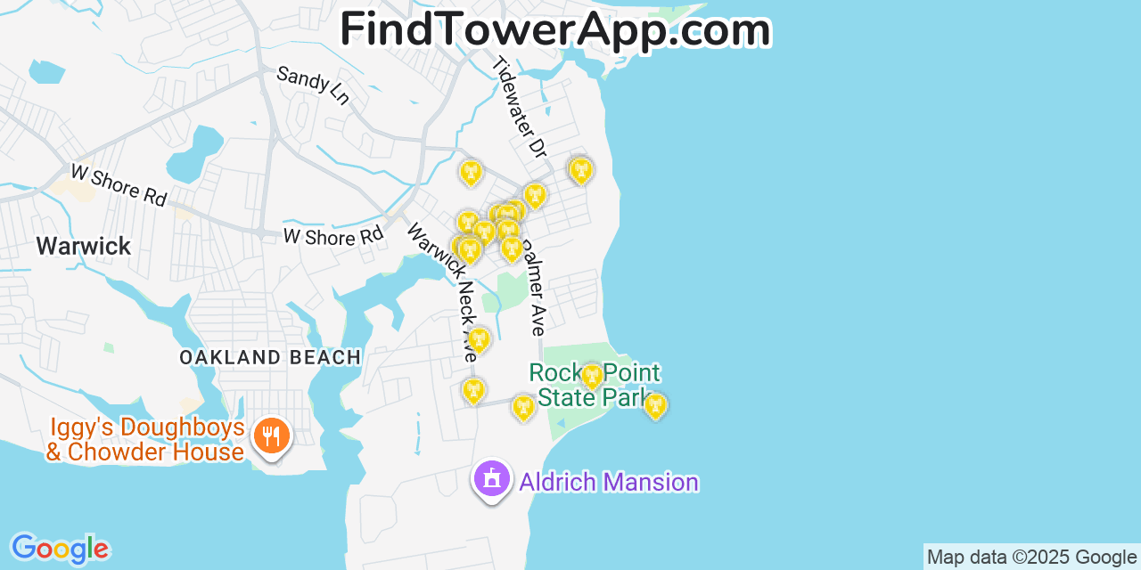 Rocky Point AT&T Cell Towers, Rhode Island - FindTower App
