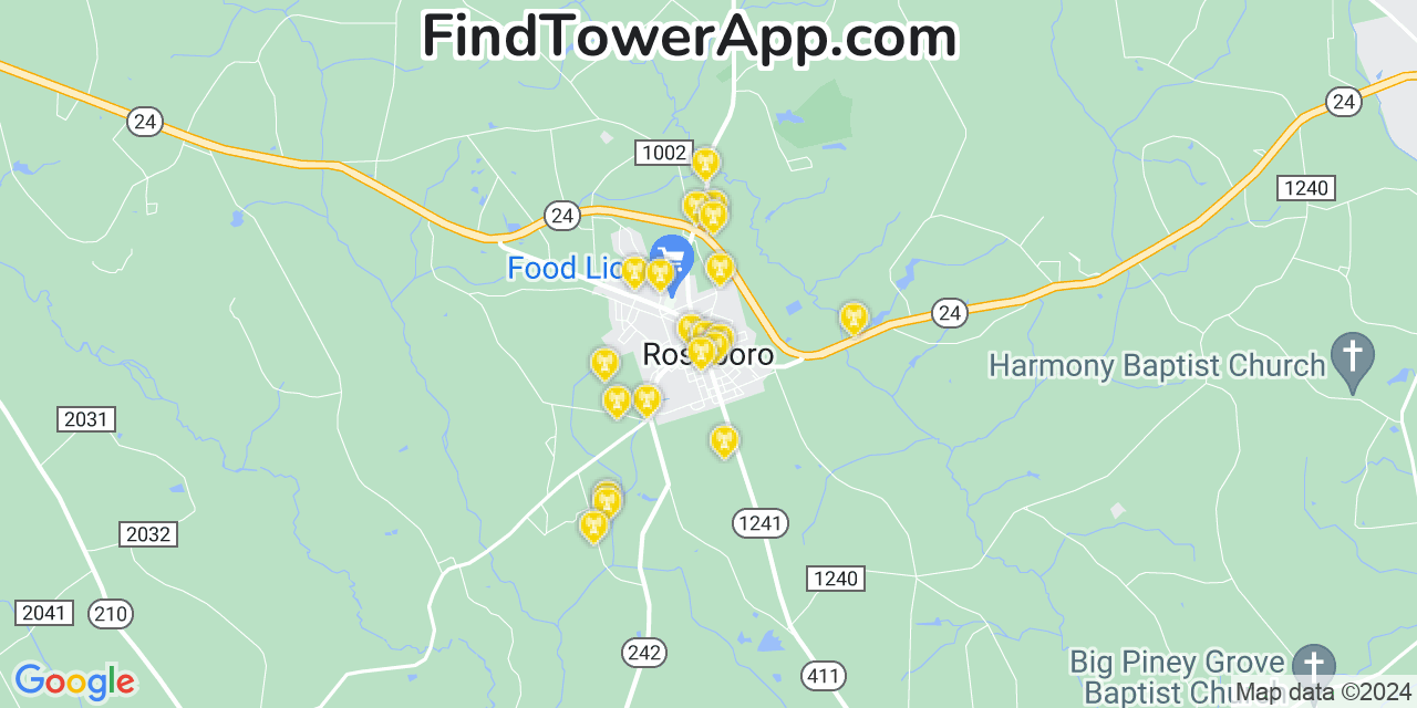 T-Mobile 4G/5G cell tower coverage map Roseboro, North Carolina