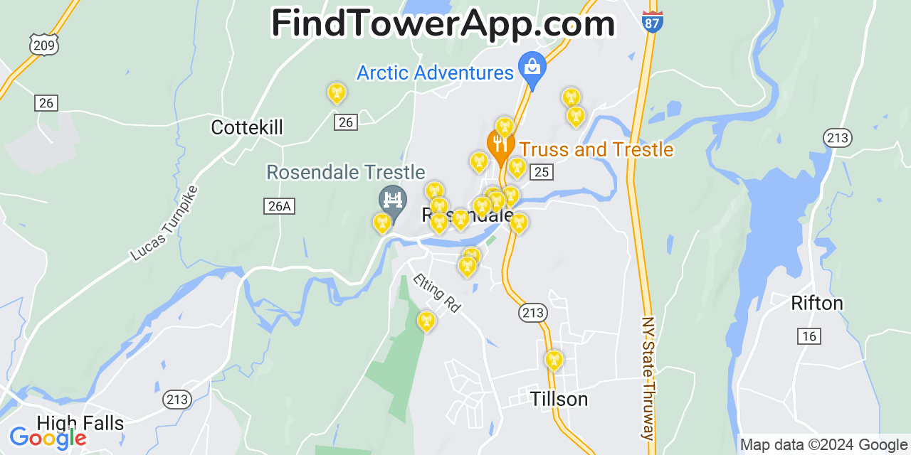 T-Mobile 4G/5G cell tower coverage map Rosendale Village, New York