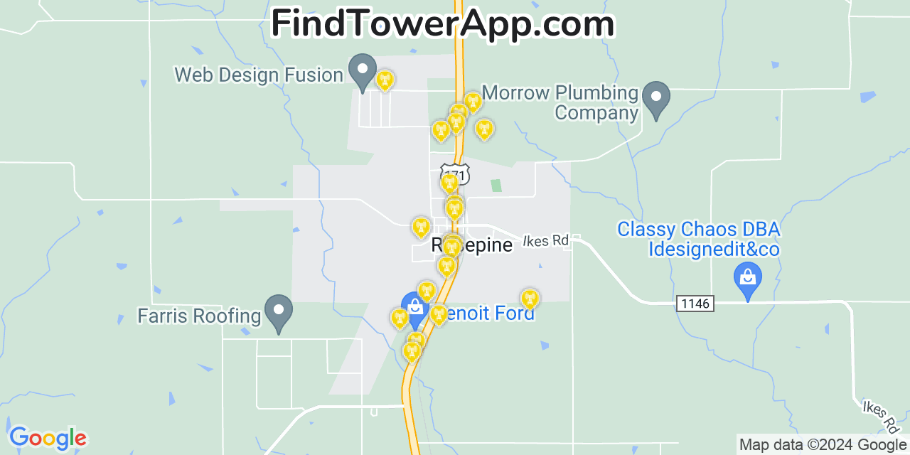 Verizon 4G/5G cell tower coverage map Rosepine, Louisiana