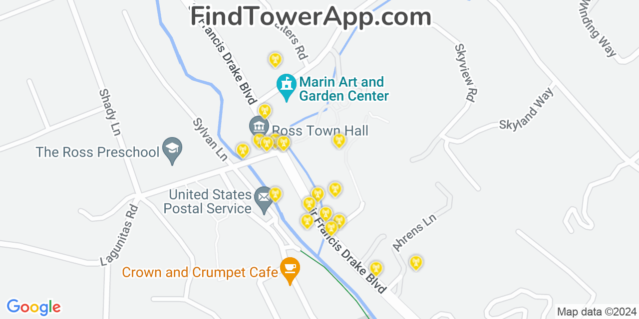 T-Mobile 4G/5G cell tower coverage map Ross, California