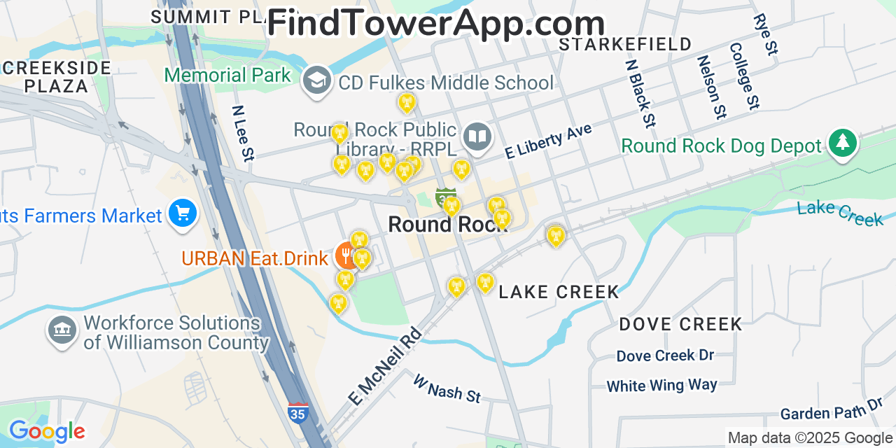 Round Rock Texas Cell Tower Coverage Map
