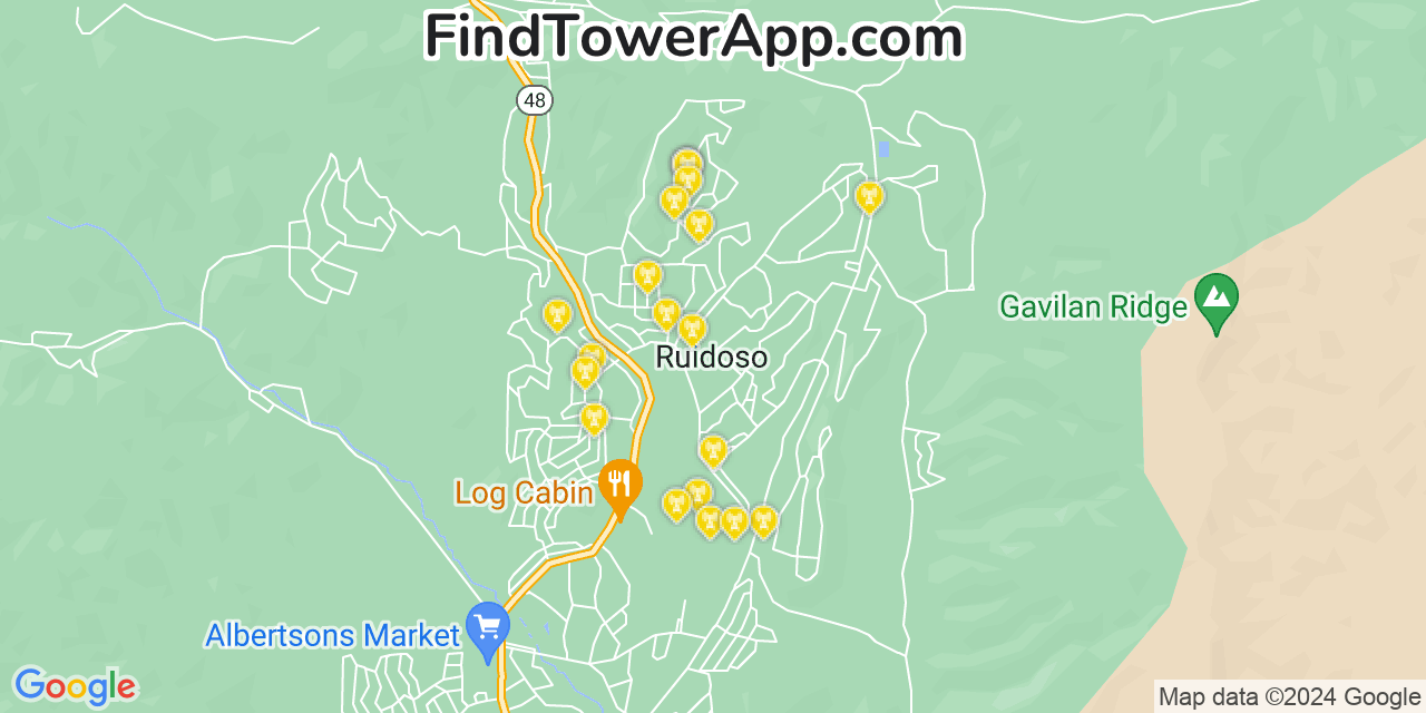 T-Mobile 4G/5G cell tower coverage map Ruidoso, New Mexico