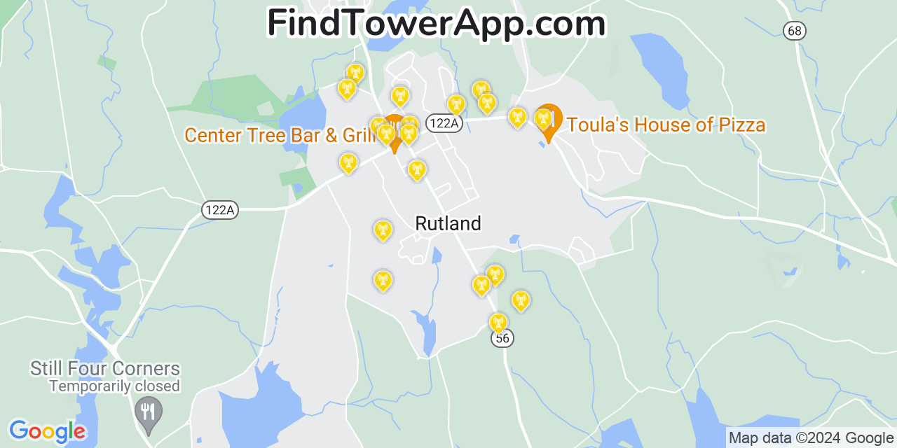 T-Mobile 4G/5G cell tower coverage map Rutland, Massachusetts