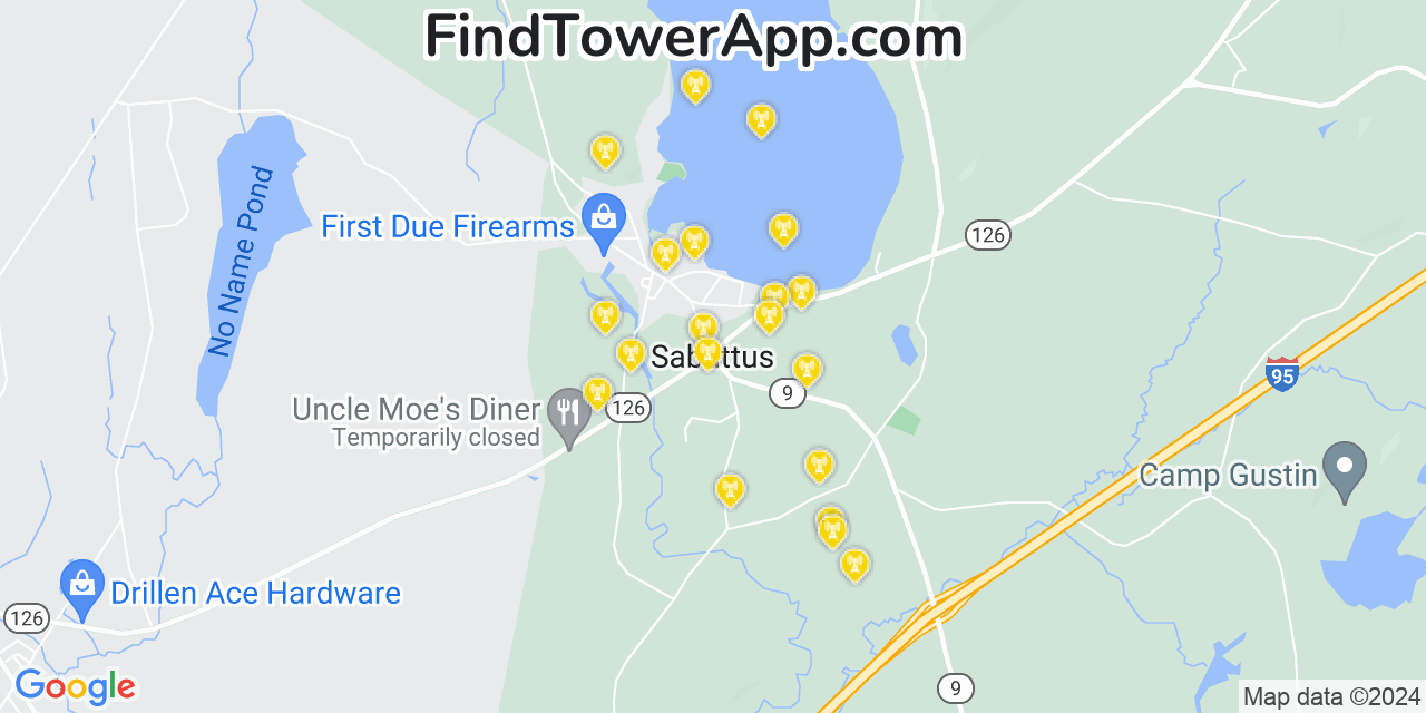 T-Mobile 4G/5G cell tower coverage map Sabattus, Maine