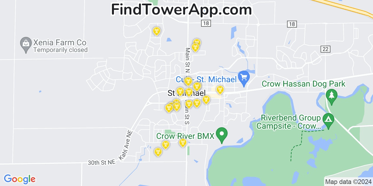 Verizon 4G/5G cell tower coverage map Saint Michael, Minnesota