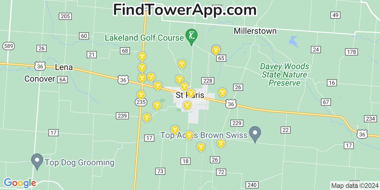 T-Mobile 4G/5G cell tower coverage map Saint Paris, Ohio